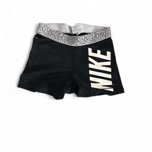 Nike Women's Black and White Athletic Shorts